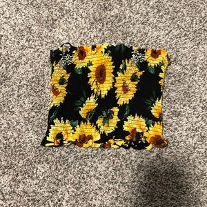 Shein sunflower black tube top